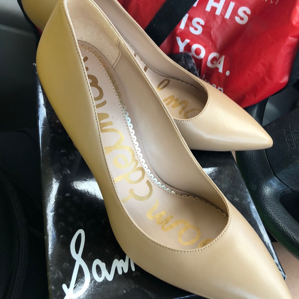 Sam Edelman Hazel Leather Heels Nude